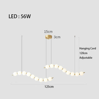Vera Pearl Spiral Chandelier Opulent Modern  Sculptural Spiral LED Fixture