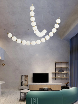 Vera Pearl Spiral Chandelier Opulent Modern  Sculptural Spiral LED Fixture