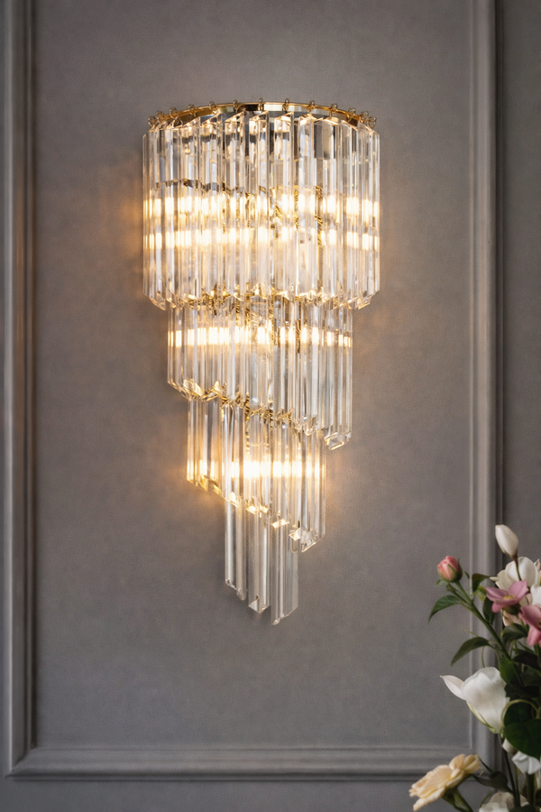 Alana Crystal Spiral Wall Lamp