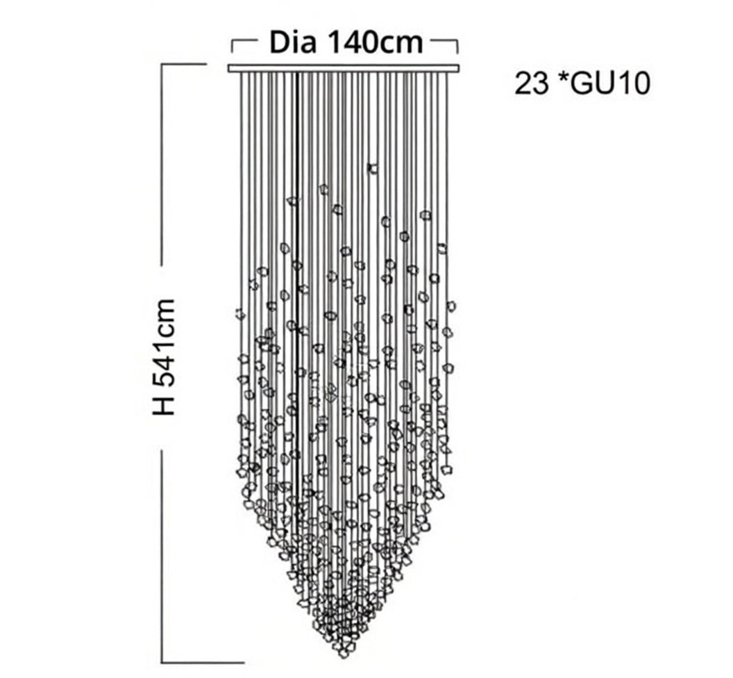 Zynella Modern Stone Crystal Chandelier