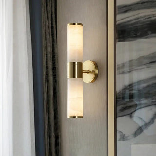 Zynella Antique Gold Marble Wall Lamp Modern  Bohemian Rattan Woven Pendant