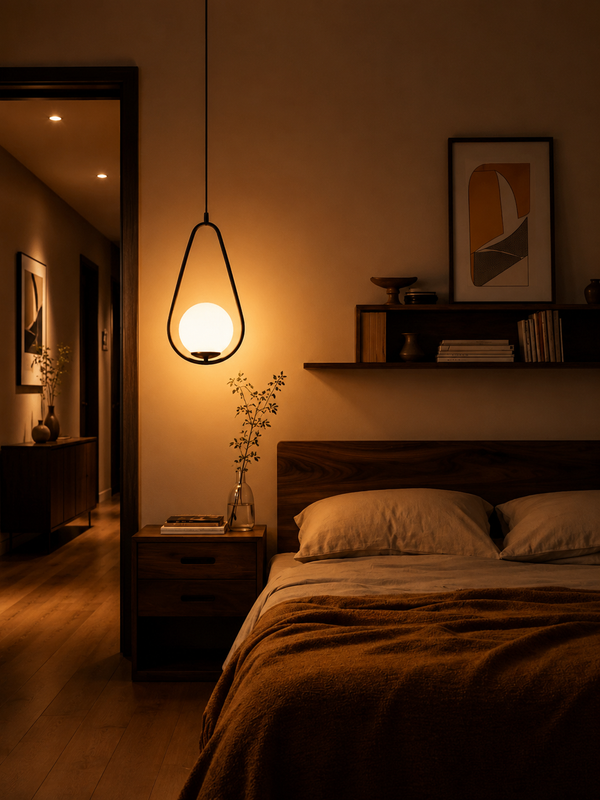 Zynella Stellar: Artistic Starry-Sky Glass Bedside Pendant
