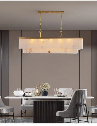 Golden Horizon Marble Chandeliers Modern  Ultra Slim LED Panel Lighting