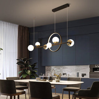 Marta Linear Chandelier Modern  Scandinavian Wooden Accent Light