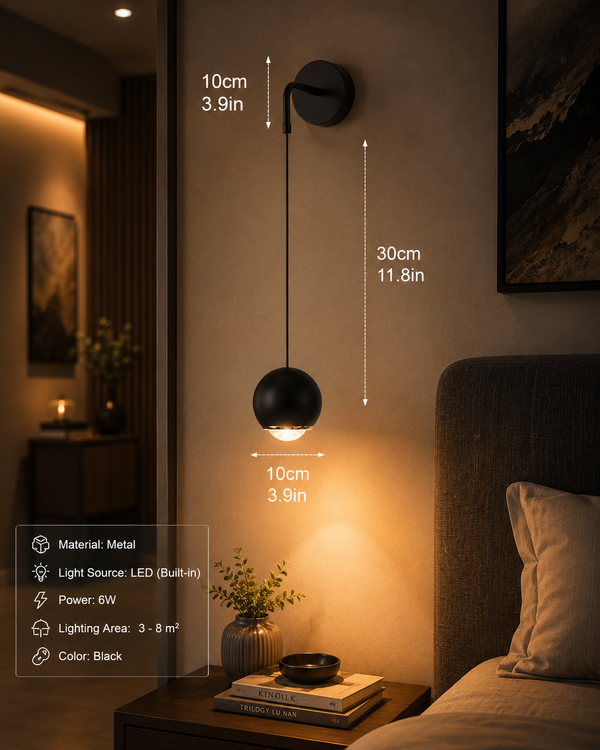 Zynella Modern Nordic LED Headboard Wall Light