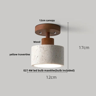 Ellipse Stone Travertine Ceiling Lights Modern  Chic Glass Globe Pendant