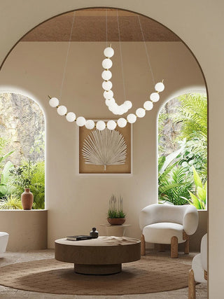Vera Pearl Spiral Chandelier Opulent Modern  Sculptural Spiral LED Fixture