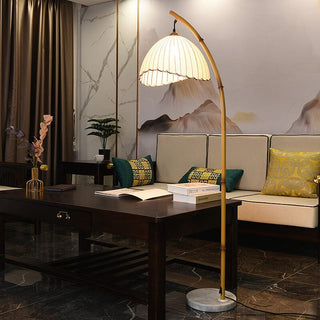 Bamboo Floor Lamp Modern  Elegant Teardrop LED Pendant