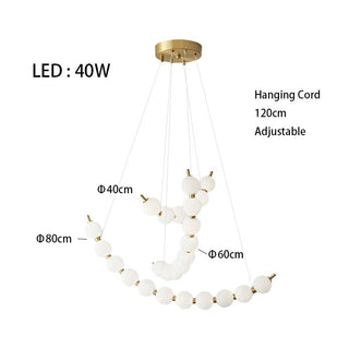 Vera Pearl Spiral Chandelier Opulent Modern  Sculptural Spiral LED Fixture