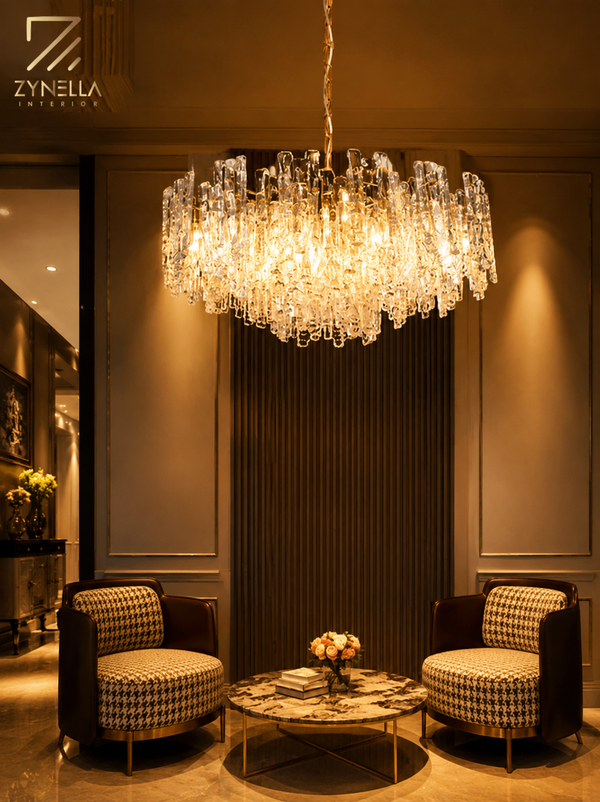 Zynella Ice-Melting Glass LED Chandelier