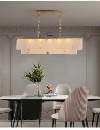 Golden Horizon Marble Chandeliers Modern  Ultra Slim LED Panel Lighting