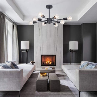 Kade Sputnik Chandelier Modern  Sculptural Spiral LED Fixture