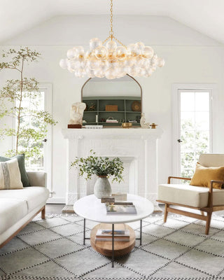 Zynella Blown Glass Pendant Modern  Classic Drum Shade Ceiling Light
