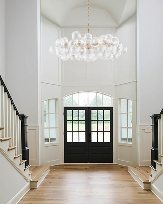 Zynella Blown Glass Pendant Modern  Classic Drum Shade Ceiling Light