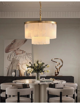 Golden Horizon Marble Chandeliers Modern  Ultra Slim LED Panel Lighting