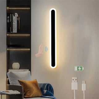 Alana Black Outdoor LED Strip Wall Lamp Modern  Contemporary Crystal Statement Fixture