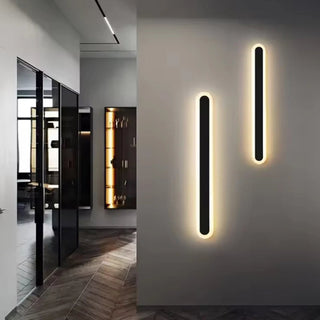 Alana Black Outdoor LED Strip Wall Lamp Modern  Contemporary Crystal Statement Fixture