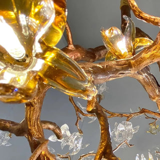 Willow Crystal Branch Chandelier Chic Modern  Vintage Brass Accent Lighting