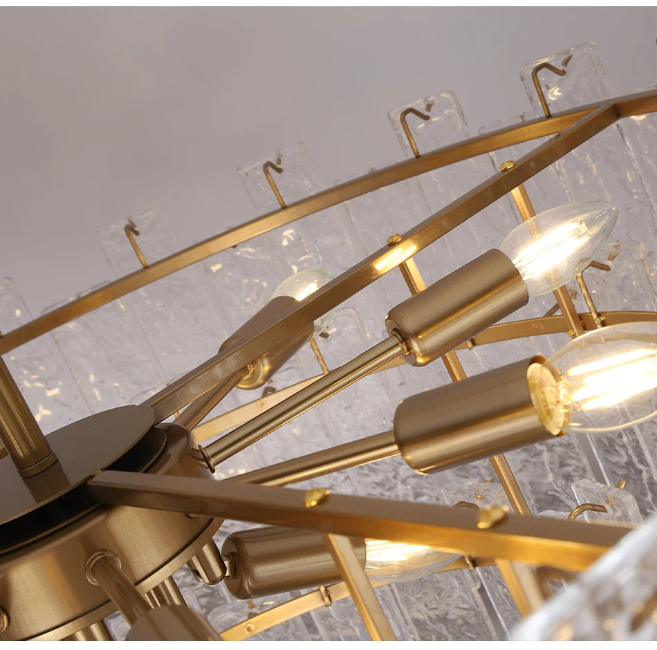 Zynella Rectangular Glass Chandelier