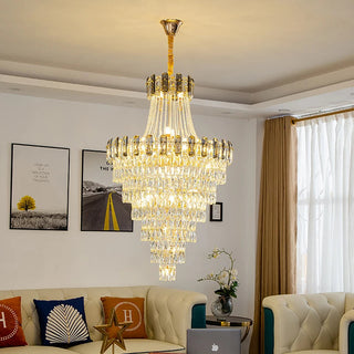 Rodela Crystal Chandelier Modern  Vintage Brass Accent Lighting
