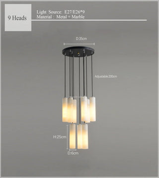 ELIT Marble Pendant Light Modern  Ornate Antique Finish Fixture