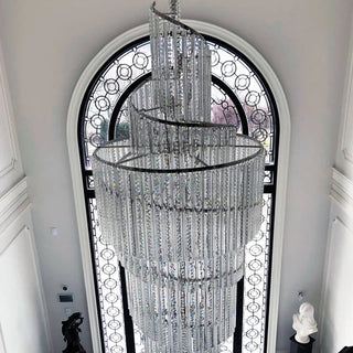 Luxury Spiral Crystal Chandelier Modern  Luxury Gold Frame Light Fitting