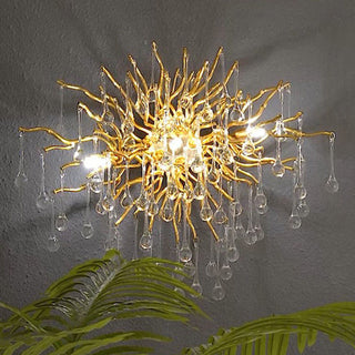 Eystra Crystal Gold Wall Lamp Modern  Contemporary Crystal Statement Fixture