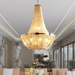 Alverton Tassel Staircase Chandelier Modern  Vintage Brass Accent Lighting