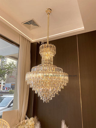 Orlix Large Crystal Chandelier Luxurious Modern  Timeless Lantern Style Wall Lamp