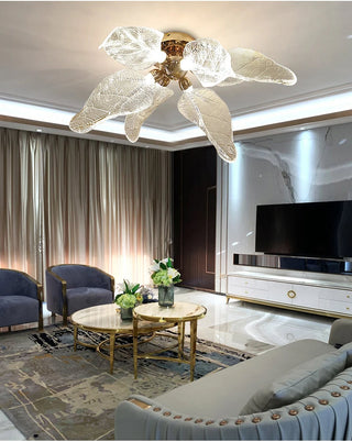 October Leaves  Ceiling Light Stylish Modern  Contemporary Crystal Statement Fixture