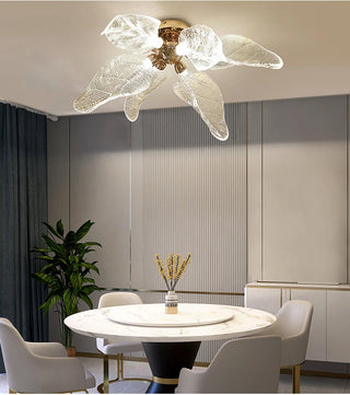 October Leaves  Ceiling Light Stylish Modern  Contemporary Crystal Statement Fixture