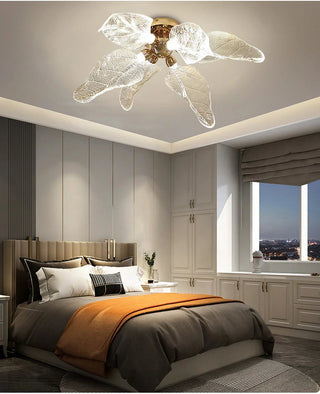October Leaves  Ceiling Light Stylish Modern  Contemporary Crystal Statement Fixture