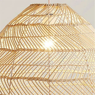 Handmade Rattan Pendant Light – Boho Woven Bamboo Hanging Lamp