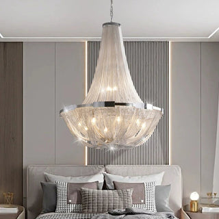 Alverton Tassel Staircase Chandelier Modern  Vintage Brass Accent Lighting
