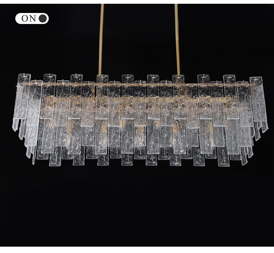 Zynella Rectangular Glass Chandelier