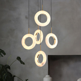 Mirela Marble Staircase Ring Chandelier Modern  Handcrafted Artisan Ceiling Light