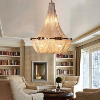 Alverton Tassel Staircase Chandelier Modern  Vintage Brass Accent Lighting