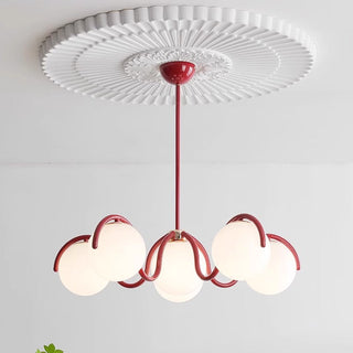 Scarlet Curve Glass Globe Fixture Stylish Modern  Elegant Teardrop LED Pendant