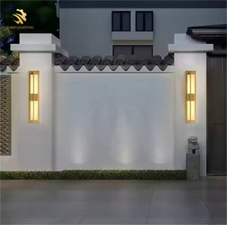 Brighton Marble Outdoor Wall Lamp Modern  Luxury Gold Frame Light Fitting