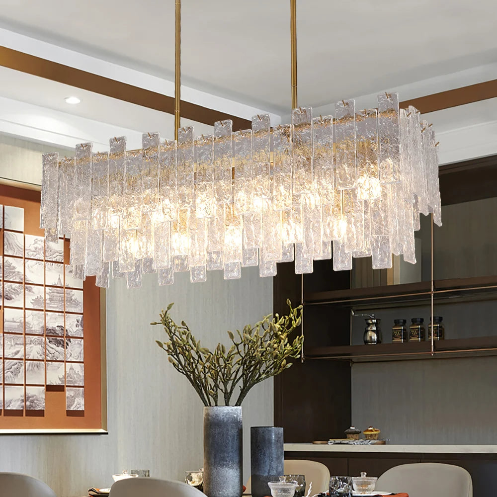 Zynella Rectangular Glass Chandelier