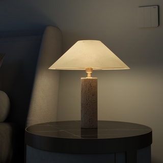 Serena Travertine Table Lamp Classic Modern  Handcrafted Artisan Ceiling Light