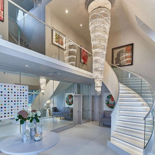Ahmaad Spiral Crystal Chandelier Modern  Contemporary Crystal Statement Fixture