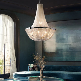 Alverton Tassel Staircase Chandelier Modern  Vintage Brass Accent Lighting