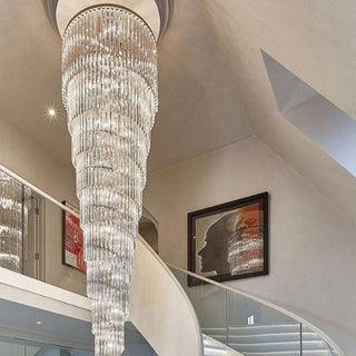Ahmaad Spiral Crystal Chandelier Modern  Contemporary Crystal Statement Fixture