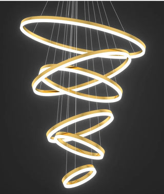 Orbitis Staircase  Ring Chandelier Stylish Modern  Opulent Multi-Tier Crystal Chandelier