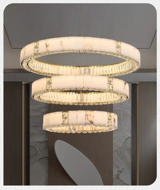 Edora  Spanish Marble Chandelier Modern  Ultra Slim LED Panel Lighting