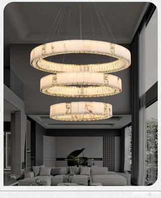 Edora  Spanish Marble Chandelier Modern  Ultra Slim LED Panel Lighting