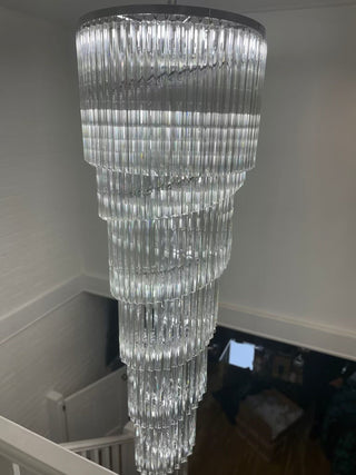 Ahmaad Spiral Crystal Chandelier Modern  Contemporary Crystal Statement Fixture