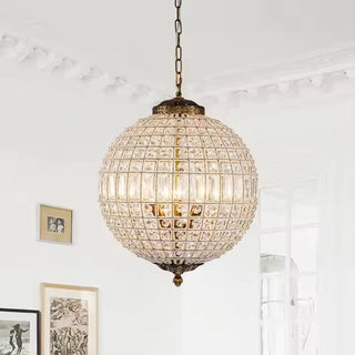 Clarion Crystal Orb Chandelier Modern  Ornate Antique Finish Fixture