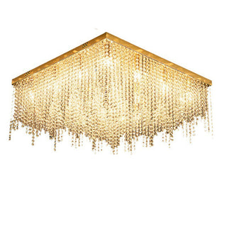 Ashton Square Ceiling Light Modern  Opulent Multi-Tier Crystal Chandelier